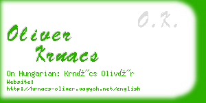 oliver krnacs business card